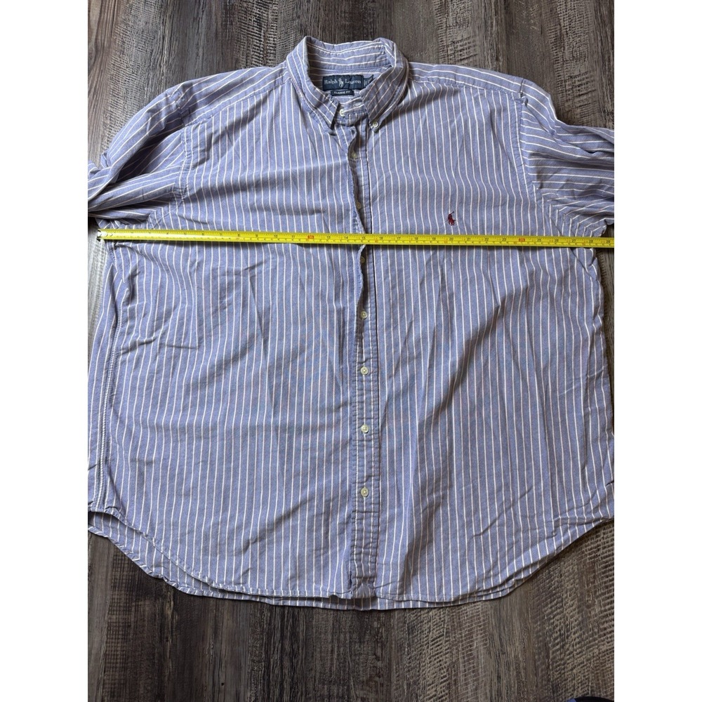 Ralph Lauren Shirt Mens 2XB Classic Fit Striped Pony Long Sleeve Button Down - Picture 4 of 8